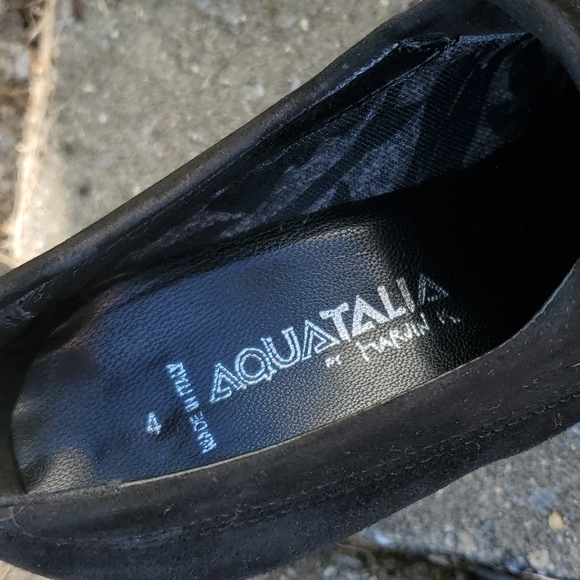 Aquatalia Vera Gomma Black Suede Ankle Boots  sz. 4 - Picture 8 of 9